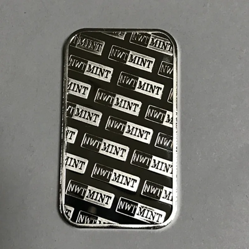 Perfect 100 pcs Non Magnetic Northwest TERRITORIAL mint coin brass core 1 OZ silver plated ingot badge 50 mm x 28 mm home decoration bar 1
