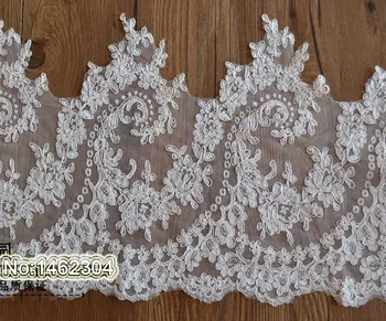 

Hotsale 31cm wide New Luxury Cord Larger French Lace Trim Wedding Lace Fabric