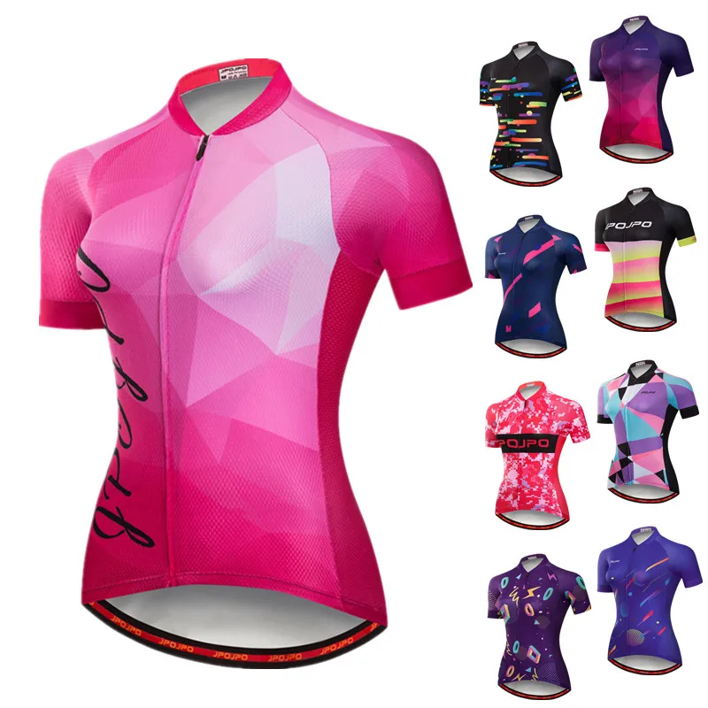 JPOJPO Cycling Jersey Women Pro Team Bike Clothing Wear Shirts Short Sleeve Bicycle Tops