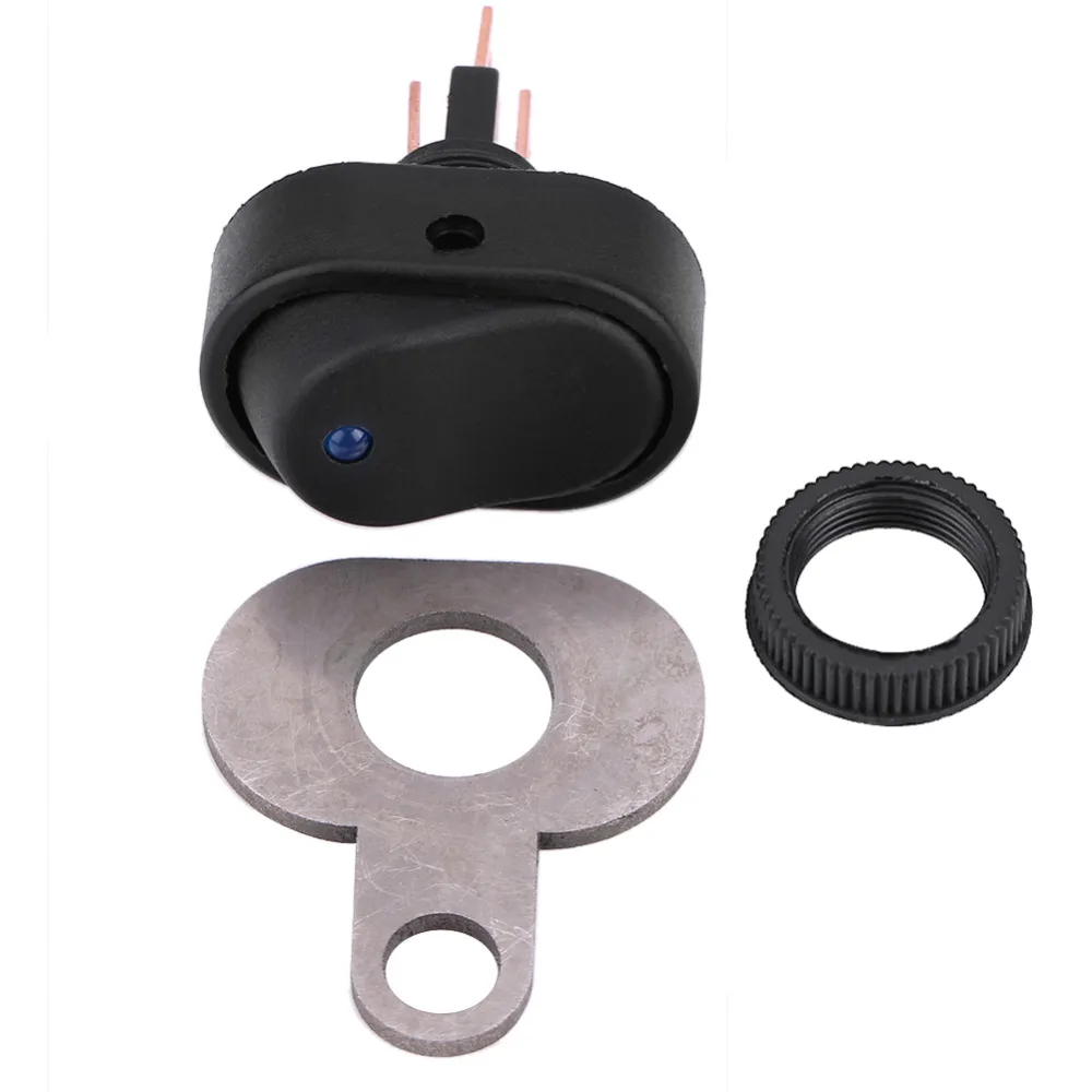 

12V Motorcycle Scooter LED Headlight Headlamp On Off Switch with Blue Indicator D Type Made of plastic stainless steel material