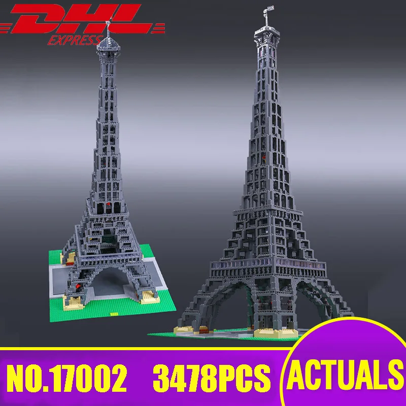 

DHL 17002 The Paris Eiffel Tower Set 3478Pcs Model Legoing 10181 Building Blocks Bricks As Birthday Gifts Toys For Kids