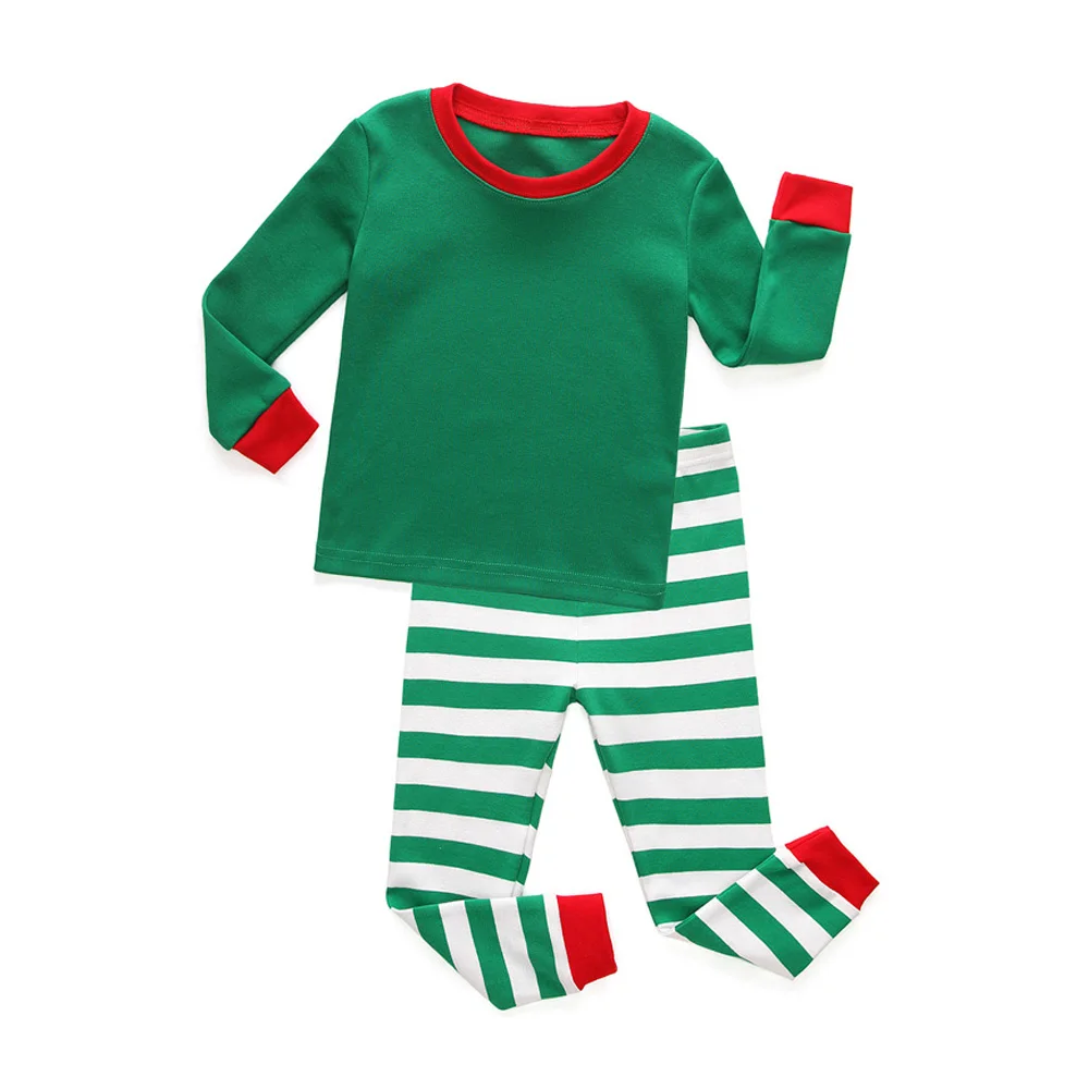 TINOLULING для маленьких мальчиков и девочек черно-белую полоску пижамные комплекты детская одежда для сна детская Рождественская красно-белую полоску пижамы От 1 до 8 лет - Цвет: PB01