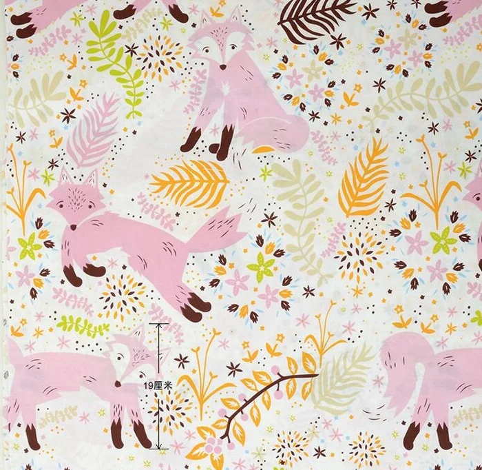 Lucadiy235 * 50 см розовый лиса хлопок Ткань для DIY Вышивание ткань лоскутное стеганое