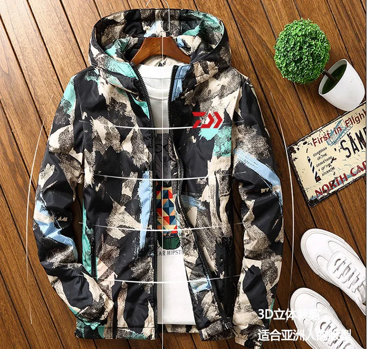 

New DAIWA Fishing Jacket Autumn Spring Cotton Warm Outdoor Hiking FIshing Shirts Men Sport Camouflage Fishing Clothing M-6XL