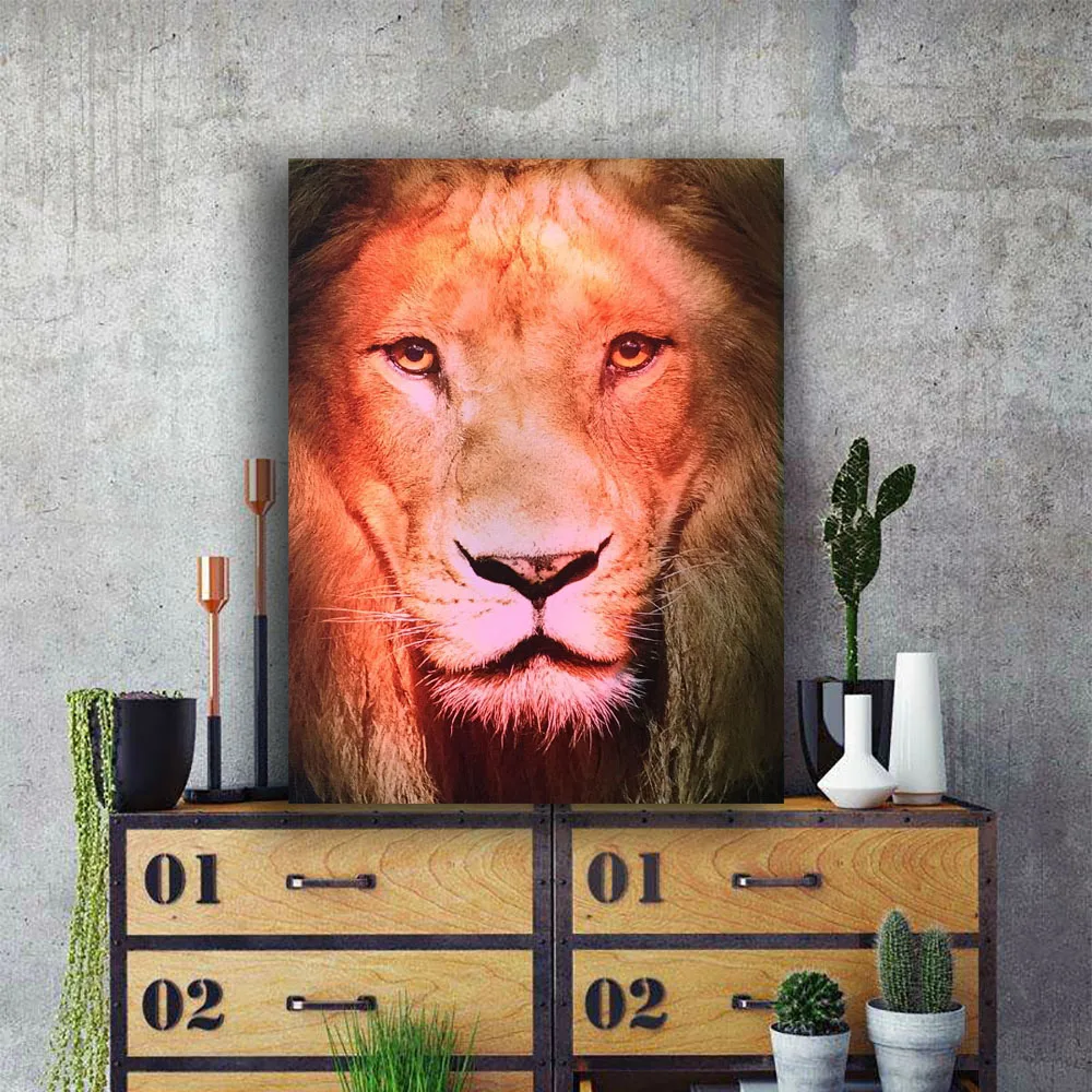 Painting LED Lights Bluetooth Lamp Lion Wall Art Printed Picture Giclee Animal