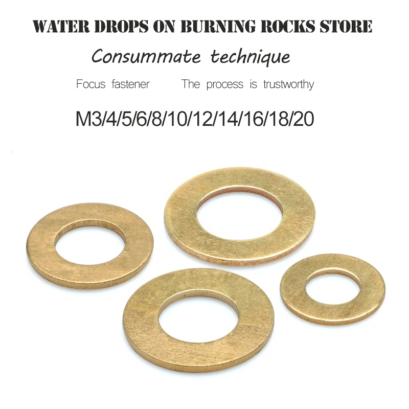 

Free shipping Copper flat washer , High quality Copper gaskets fasteners , bolt parts M3/4/5/6/8/10/12/14/16/18/20