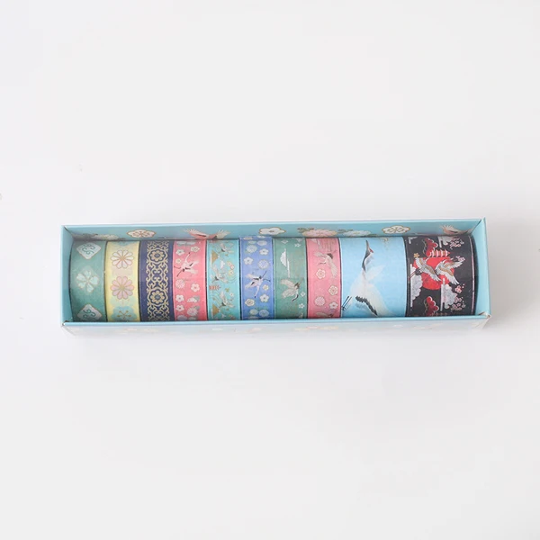 Васи клейкие ленты набор маскировки мыть клейкие ленты наклейки Скрапбукинг вахитape Cinta Adhesiva Decorativa Sakura Fita Adesiva Kawaii декоративные - Цвет: Crane A
