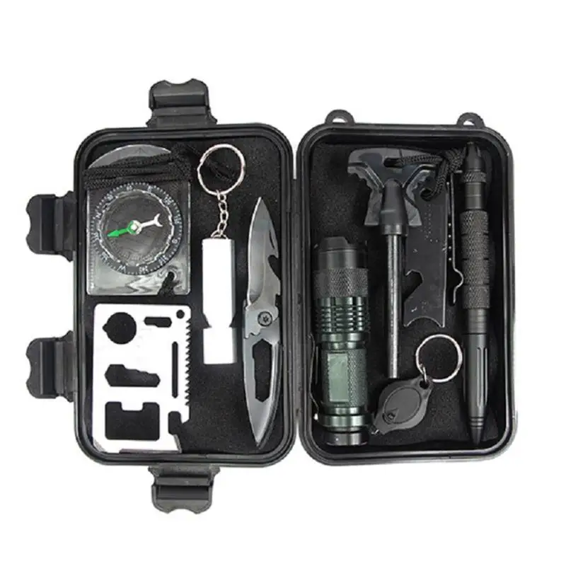 

Camping Survival Kit Set 10 in 1 Outdoor Tourism Multifunction First Aid Tackles