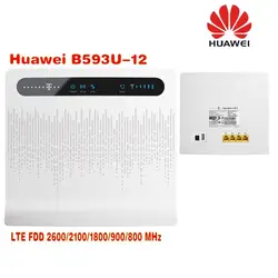 Открыл Huawei b593u-12 плюс Телевизионные антенны 4 г LTE 100 Мбит/с CPE маршрутизатор с sim-карты слот 4 г LTE маршрутизатор с 4 LAN Порты и разъёмы