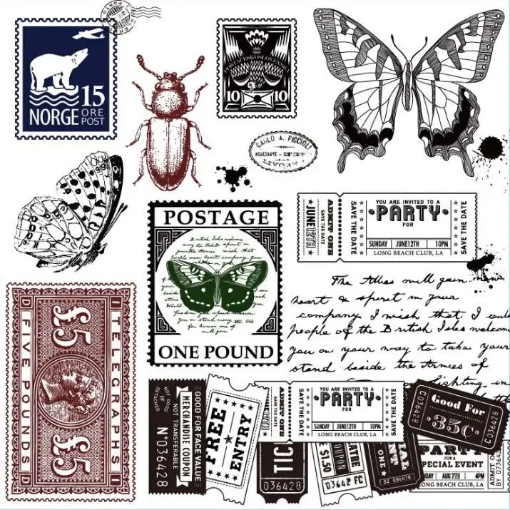 

1 pcs Retro Postmark People Transparent Clear Silicone Stamp for Scrapbooking Transparent Silicone Rubber DIY Photo Album Decor
