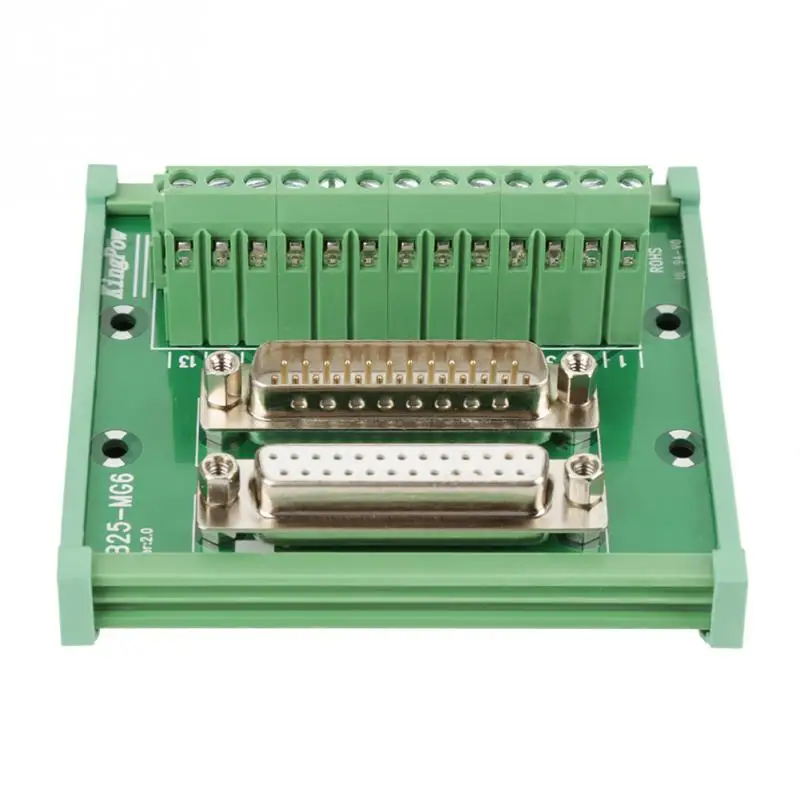 DB25 D Sub Male & Female Header Breakout Board Terminal Board DIN Rail