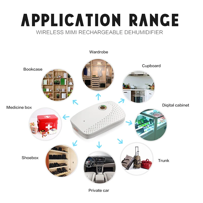 Мини-портативный осушитель, Электрический осушитель воздуха, интеллектуальный влагопоглощающий осушитель для домашнего гардероба, книжный шкаф