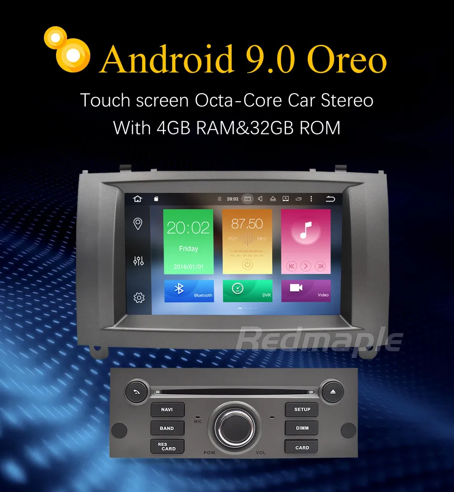 Clearance 4G RAM Android 9.0 Car DVD Player GPS Navigation Multimedia Stereo For Peugeot 407 2004 2005 2006 2007 2008 2009 2010 Auto Radio 3
