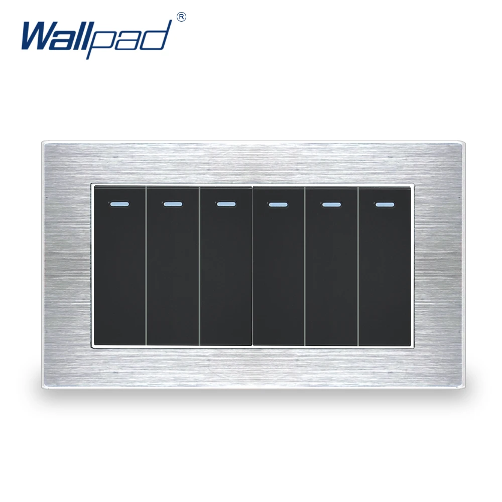6 Банд 2 позиционный переключатель Wallpad роскошный настенный светильник Al панель с