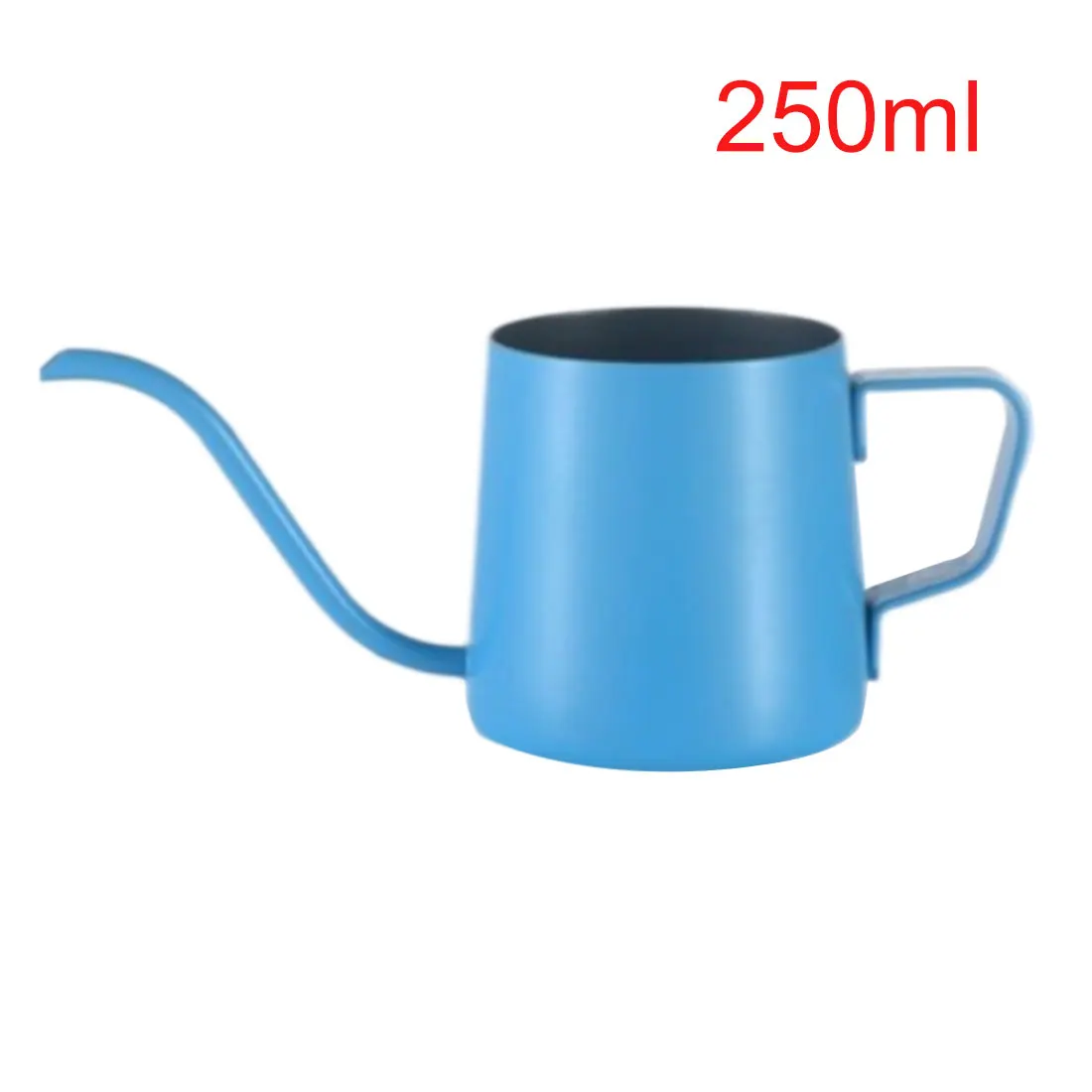 1 шт 250/350 мл нержавеющая сталь Форма гусиной шеи ручной капельный кофейник носик длинный рот чайник кофеварка - Цвет: 250ml  Blue