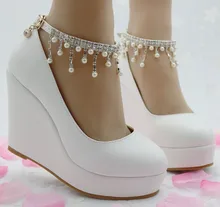 Woman High Heel Ankle Strap Heels Platform Wedge shoes Women Pump Wedge High Heels Platform Sapato Feminino Shoes dress shoes
