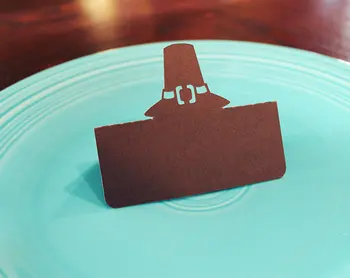 

Pilgrim Hat thanksgiving day Place Cards Wedding holidays table number Card birthday bridal baby shower Seating escort marker