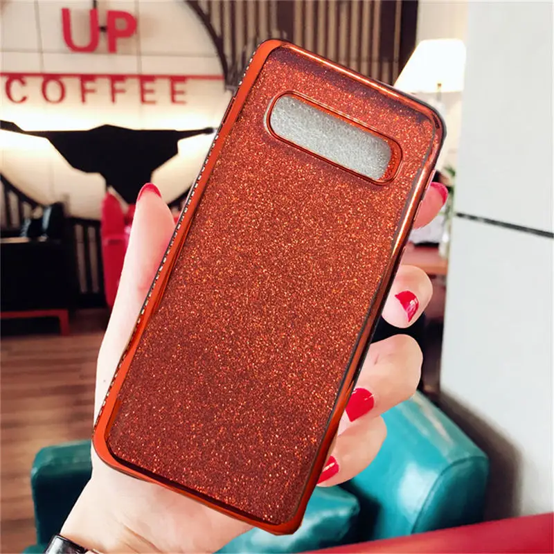 Glitter Diamond Bling Soft TPU Case Cover sFor Samsung S10e S10+ Note 9 A6 A8 A7 2018 A750 Slim Plating Phone Coque Shiny Fundas (29)