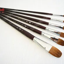 6 шт./компл. язык пиковая шерсть ласки коричневый березовый столб ряд ручка художественная живопись материалы набор масляной живописи принадлежности художественные Кисти