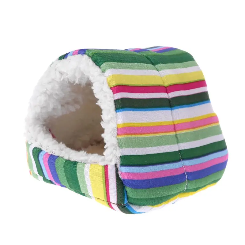 

Color stripe Fleece Small Pet Hamster Cage Sleeping Mat Bed Warm Pad Small Animal House