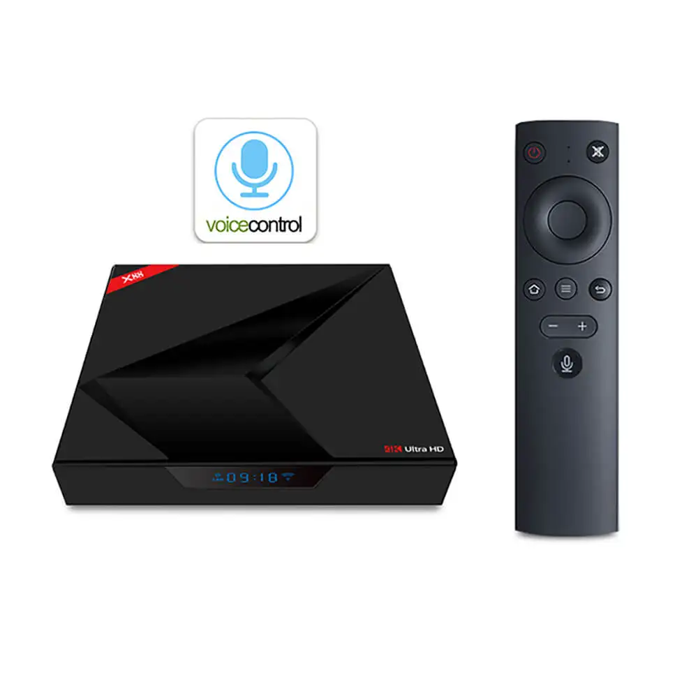 Goede X88 TV Box Voice Control Androidtv OS RK3328 4 gb RAM 32 gb ROM Dual WiFi Smart TV Box met USB 3.0 1 jaar IPTV Abonnement