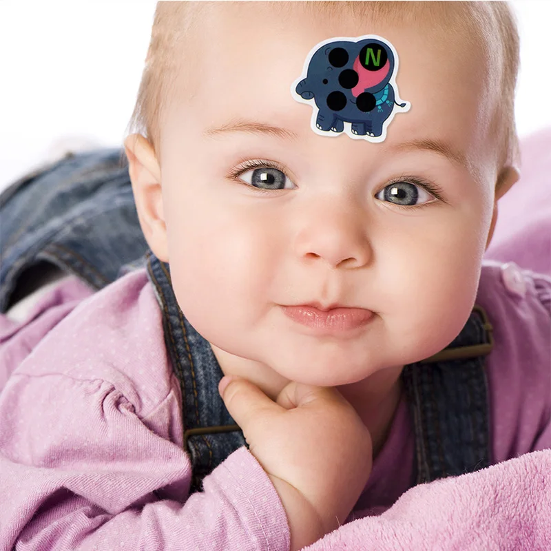 1pcs Lcd Digital Forehead Sticker Baby Thermometer Elephant Cartoon