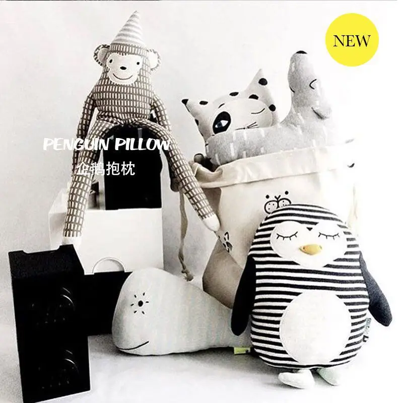 

Cartoon Penguin Baby Sleeping Cushion Newborn Baby Room Decoration Bed Car Seat Pillows Kids Toddler Stuffed Plush Toys Gifts