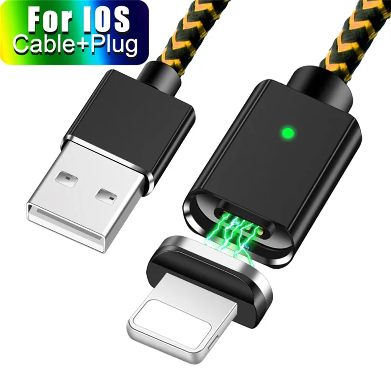 Магнитный usb-кабель Олаф для Iphone 8, 7, 6 Plus, 5S, Se, X, 9 plus, Xs, IPad, кабели для быстрой зарядки, зарядное устройство для мобильного телефона, шнур для передачи данных - Цвет: Yellow IOS Cable