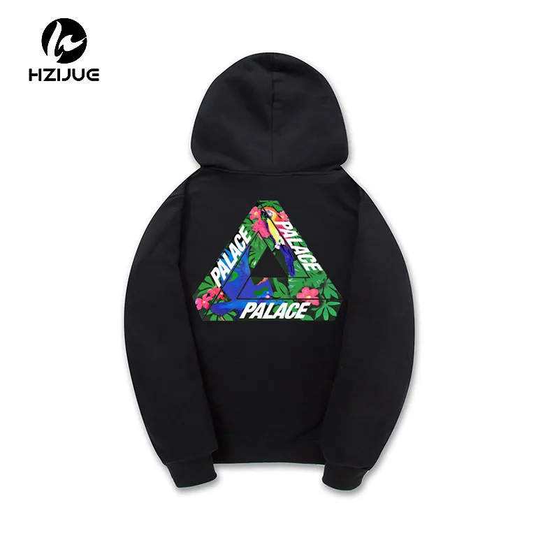 HZIJUE Palace Hoodies Men Skateboards Tracksuits Fleece Sweatshirt Mens cotton flower Triangle Hoodie sweat palace Writer