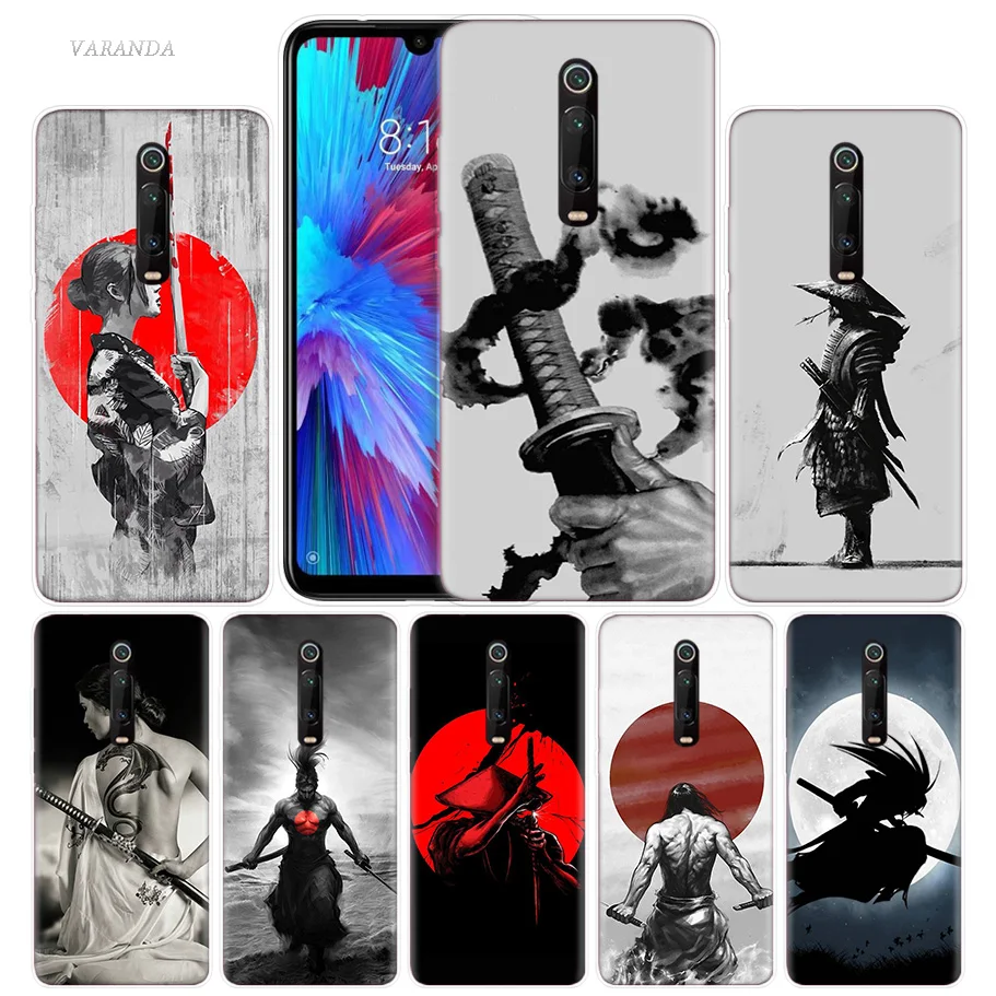 

Japan Samurai Girl Case for Xiaomi Redmi Note 7 7S K20 Y3 GO S2 6 6A 7A 5 Pro MI Play 9T A1 A2 8 Lite Poco F1 Soft Phone Bags