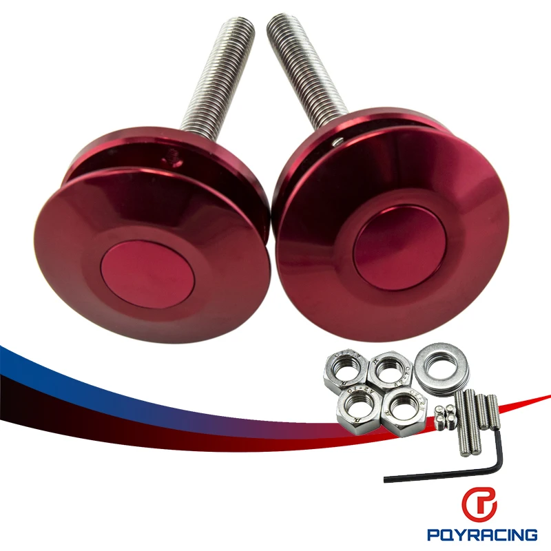 Push Button Billet Hood Pin Lock Clips Kit Auto Car Quick Latch Universal LIP