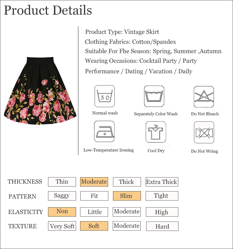 Kostlich Elegant Flower Print 2017 Summer Women Skirt High Waist Big Swing Skirts Womens A-Line Hepburn 1950s Vintage Midi Skirt (7)