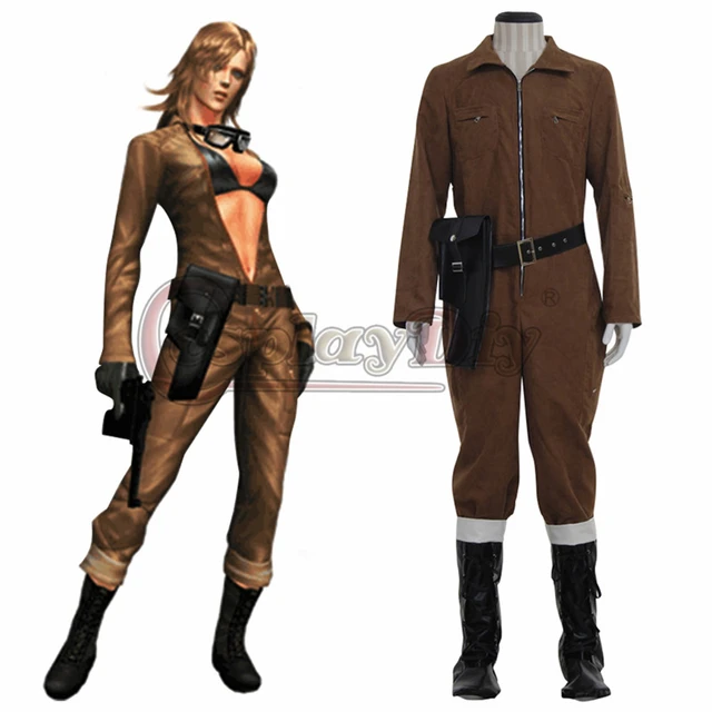 Cosplaydiy Metal Gear Solid 3:Snake Eater Eva Costume Adult Women Halloween  Carnival Cosplay Outfit Jumpsuit