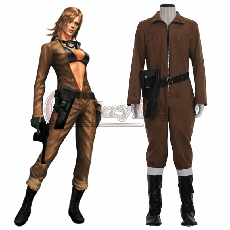 

Cosplaydiy Metal Gear Solid 3:Snake Eater Eva Costume Adult Women Halloween Carnival Cosplay Outfit Jumpsuit Custom Made