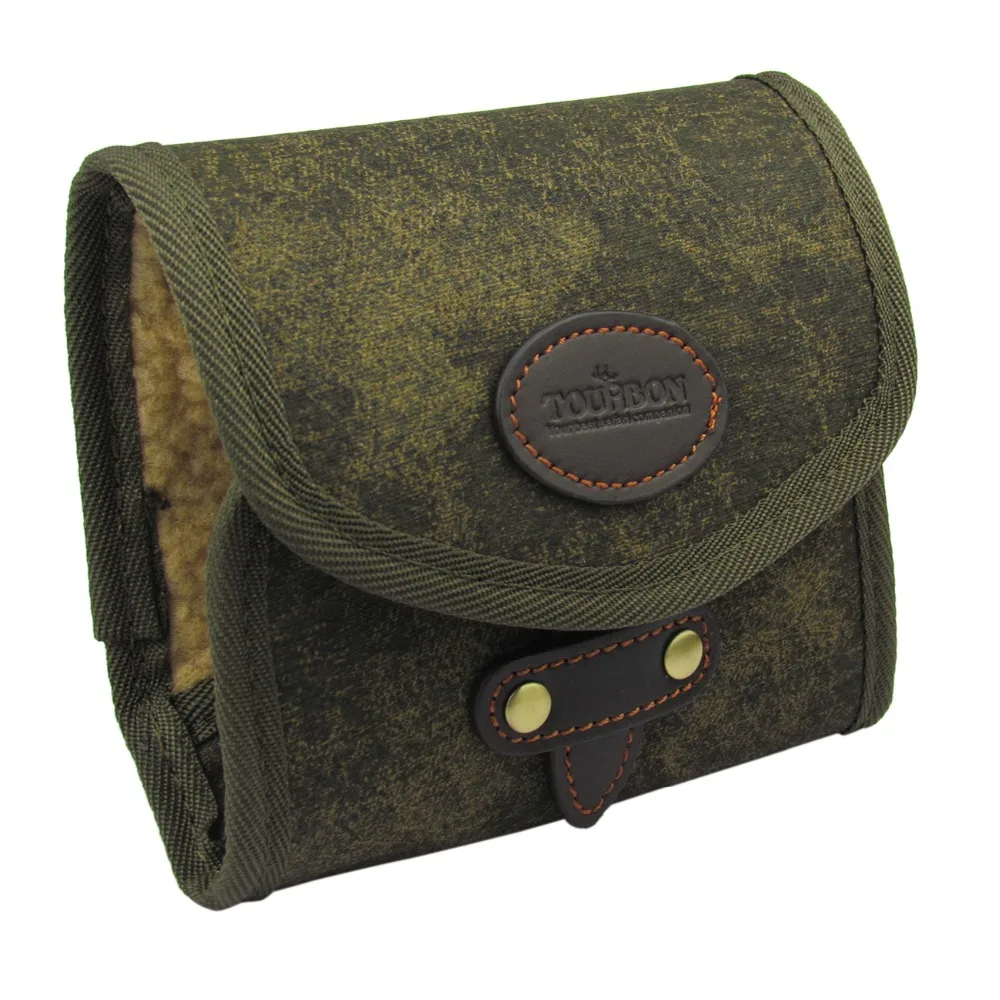 Us 15 99 31 Off Tourbon Vintage Fishing Accessories Green Canvas Leather Fly Wallet Small Case Storage Pouch In Bags From Sports