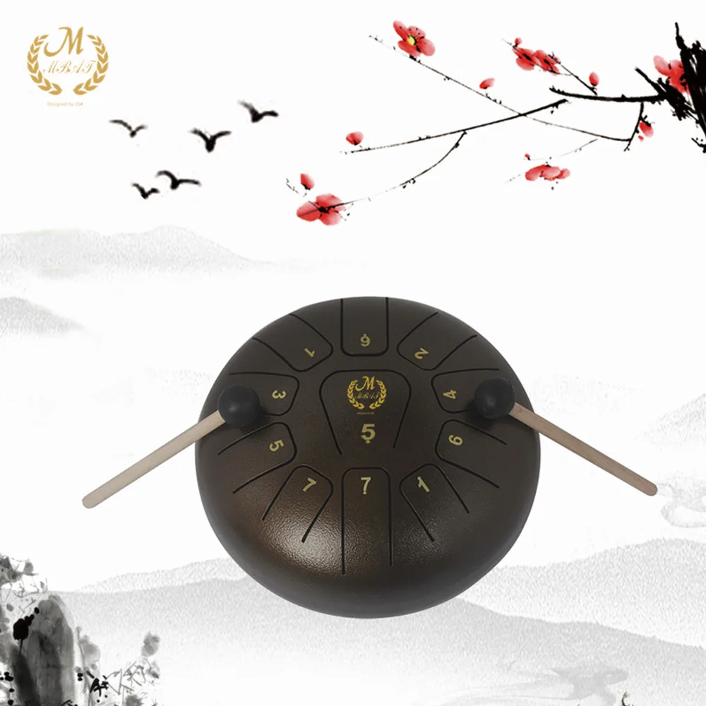 10inch Steel Tongue Hand Pan Drum Buddhism Meditation Percussion Instrument Worry free Sound