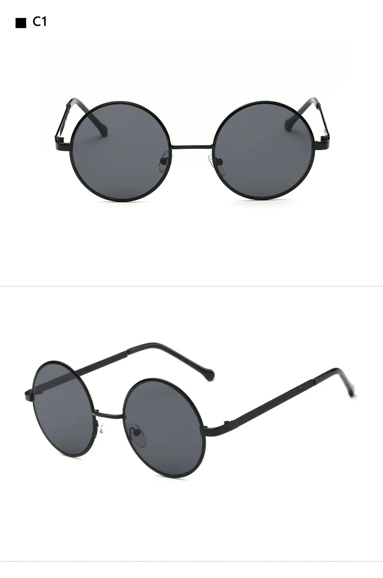 HAPTRON негабаритных металлических круглых стимпанк солнцезащитных очков для мужчин и женщин, модные очки, фирменный дизайн, ретро оправа, Винтажные Солнцезащитные Очки