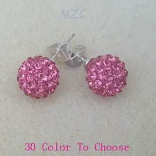 Gift.10mm лучший Хрусталь Бусины модное серебряное покрытие серьги гвоздики ювелирные изделия. Шамбалла