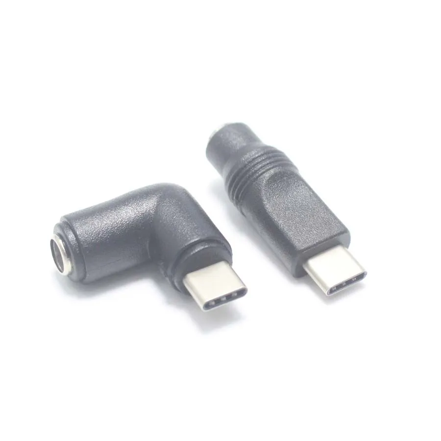 1 шт. 5 5x2 мм гнездовой разъем к USB Type C 3 Штекерный 90 / 180 градусов адаптер питания