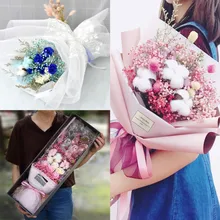 

Hot Cotton Head Artificial Flower Natural Dried Flower Cotton Homemade Christmas Decor Diy Garland Wreath Flower Wall Material