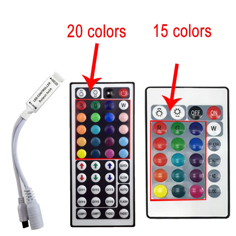 Светодиодная лента с дистанционным управлением 220 В 20 цветов RGB 15 м М 5050 Гибкие