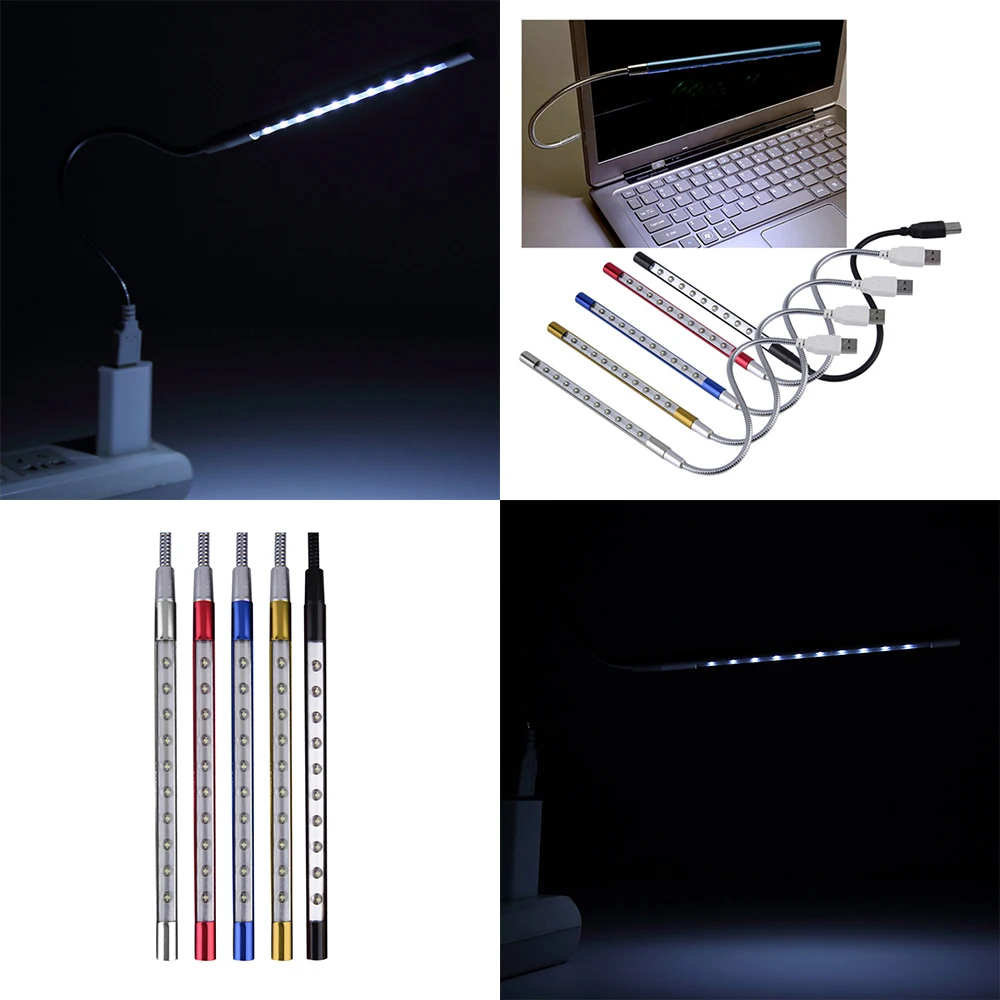 LED Desk Lamp 10 LED Portable LED USB Bar Book Light LED ...