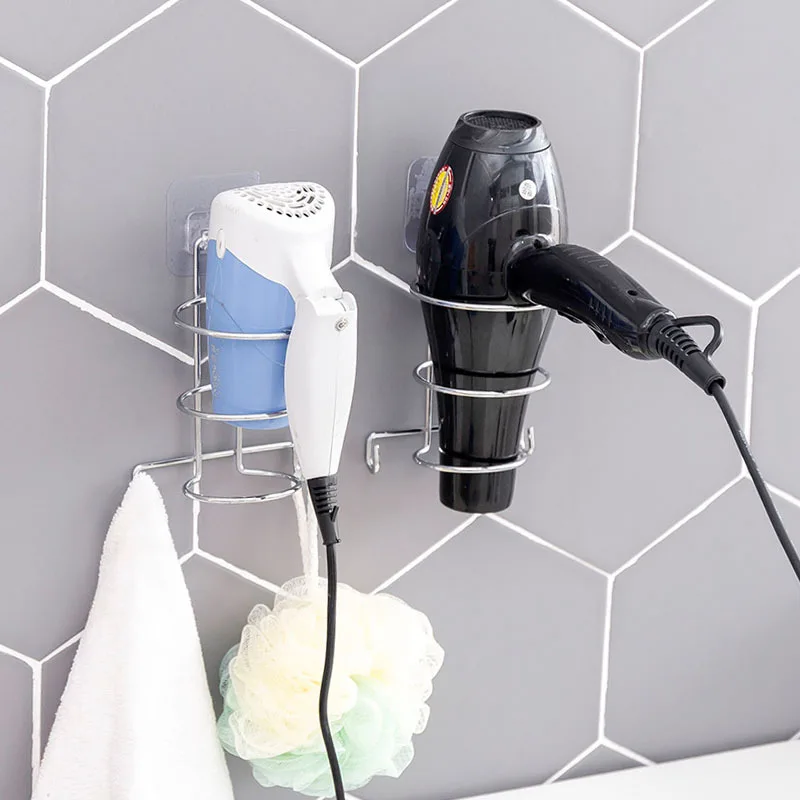 Aluminum Wall Mount Spring Style Hair Dryer Holder Rack Hair Drier Storage Organizer, Hair Blower Holder with Plug Hook Aluminum Wall Mount Spring Style Hair Dryer Holder Rack Hair Drier Storage Organizer, Hair Blower Holder with Plug Hook