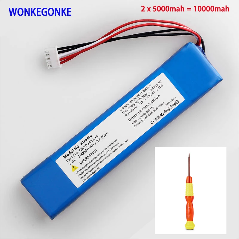 Najtaniej 1 sztuk WONKEGONKE 10000mah 37.0Wh baterii dla JBL XTREME Xtreme GSP0931134 Batterie numer śledzenia z narzędziami