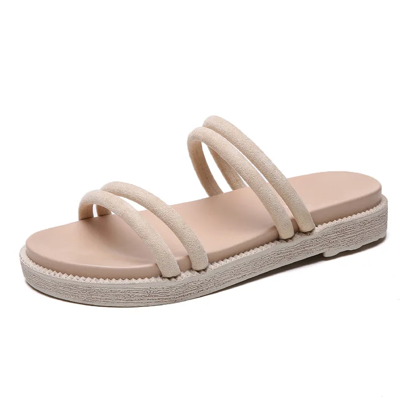 

Women Platform Slippers 2019 New Summer Flat Shoes Woman Slip On Sandals Female Outside Beach Slipper Ladies Footwear SH030905