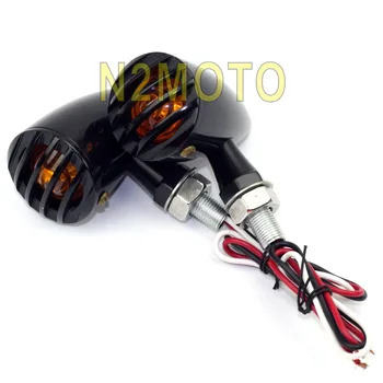 

NEW Grill Style 6061 CNC Aluminum Motorcycles Turn Signal Light Amber Lamp for Harley Custom 10mm