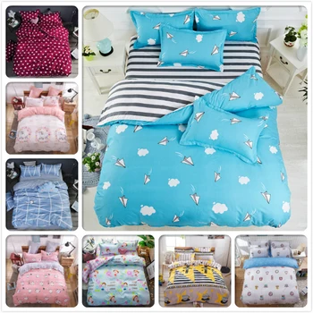 

Zebra Stripe Snowflake Blue 3/4 pcs Bedding Set 1.5m 1.8m 2m Flat Sheet Bed Linens King Queen Double Size Duvet Cover Bedclothes