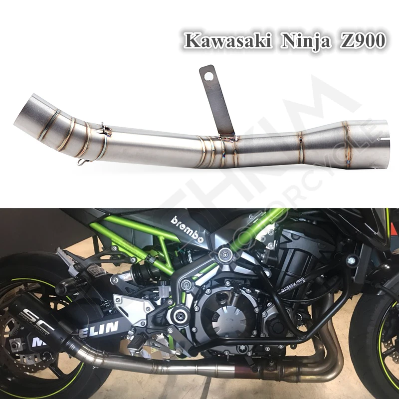 

Z900 ninja 900 Slip-on motorcycle exhaust muffler middle link pipe no drum stainless steel round 51mm for Kawasaki Z900 ninja900
