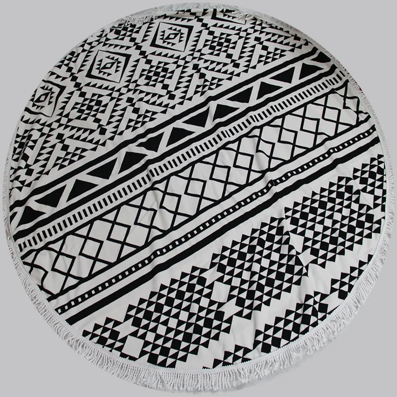 

150cm round beach towels bohemia style Microfiber Fabric with tassel to be Sunbath Covers baby blanket serviette de plage ronde