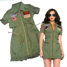 Сексуальный женский солдат Экзотический наряд армейское мини-платье для девочек